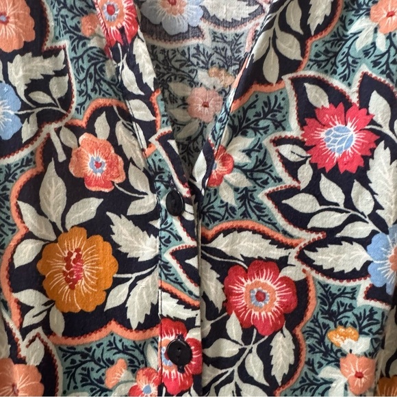 Universal Thread V-Neck Button Up Long Sleeve Floral Maxi Dress with pockets Sm - Picture 6 of 15